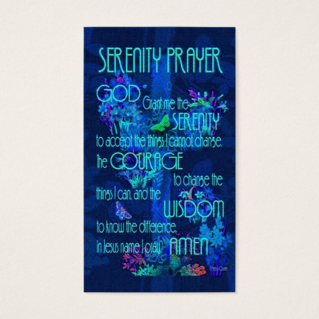 Cartão Memorial | Serenity Prayer Blue (Frente)