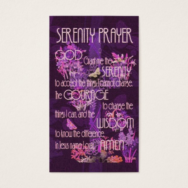 Cartão Memorial | Serenity Prayer Purple (Frente)
