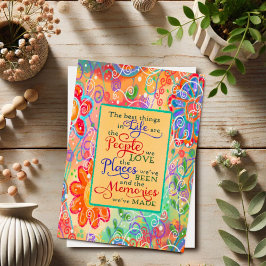 Cartão Memórias bonito Florais Feitas Com Amor Inspirador