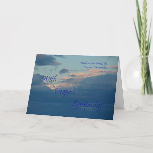 Cartão Memórias Condolências Pensando em sua simpatia (Frente)