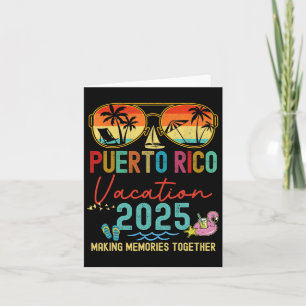Cartão Memórias de Férias Retro Porto Rico 2025 Matching 