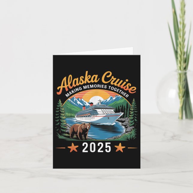 Cartão Memórias do Fazer do Alaska Cruise 2025 Férias da  (Frente)