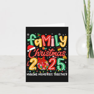Cartão Memórias do Fazer do Natal da Família 2025 Juntos