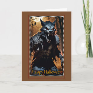 Cartão Menacing Werewolf Halloween Card