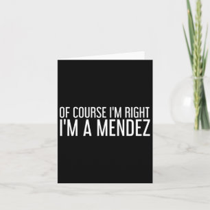 Cartão Mendez Gift Engraçado Sobrenome Familiar Árvore An