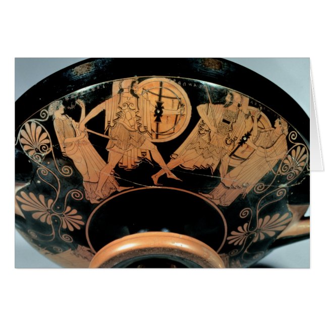 Cartão Menelaos, acompanhado do Afrodite (Frente Horizontal)