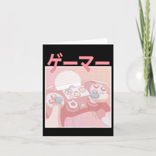 Cartão Menina Animadora Kawaii Jogos Jogo Fixe Jogo Mulhe