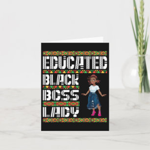 Cartão Menina Bestial Educada Chefe Negro Lady American A