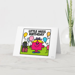 Cartão Menina Birthday   Presentes e balões