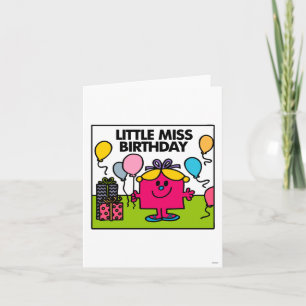 Cartão Menina Birthday Presentes e balões