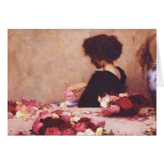 Cartão Menina bonita com flores