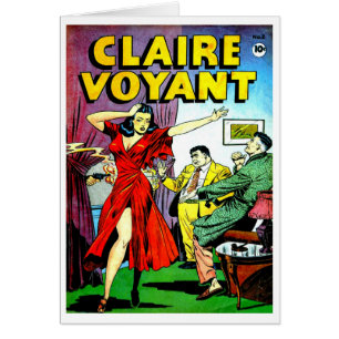 Cartão Menina bonita e caras sábias cómicas