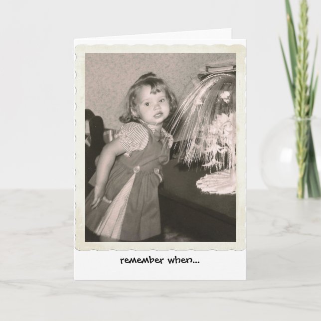 Cartão menina bonito pequena dos anos 60 no vestido (Frente)