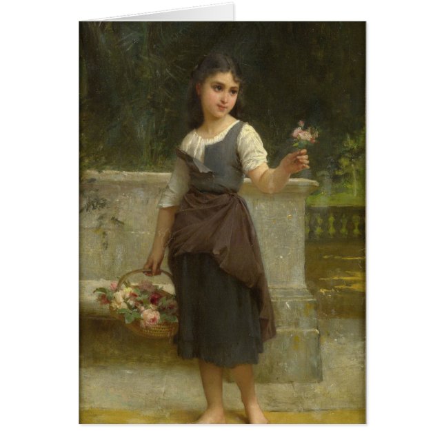 Cartão Menina com flores (Frente)