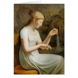 Cartão Menina com flores