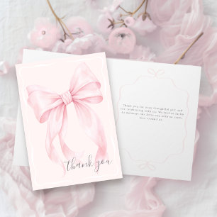 Cartão Menina com Laço Rosa Chaveirinho de Chás de Bebê O