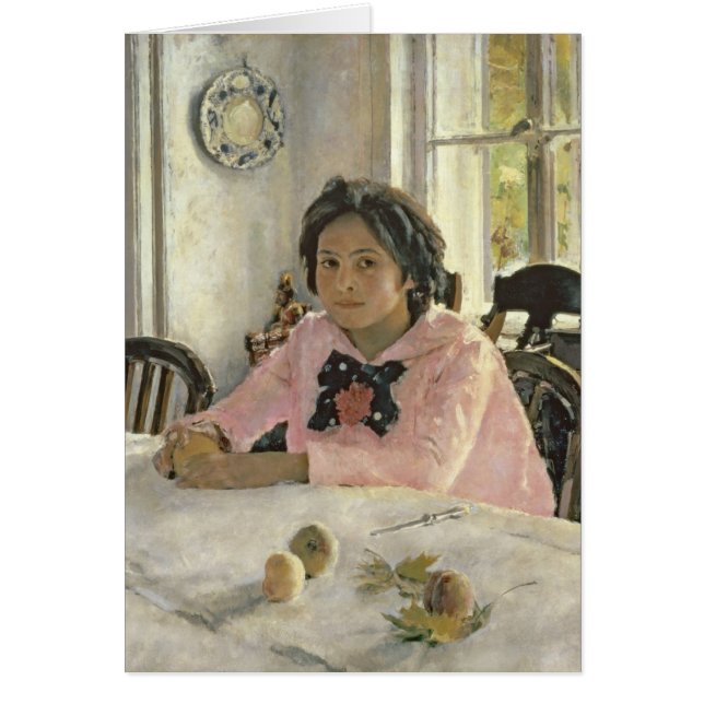 Cartão Menina com pêssegos, 1887 (Frente)