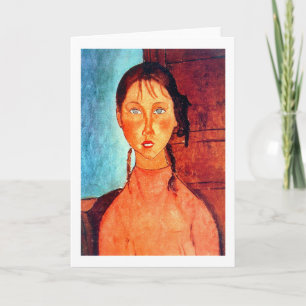 Cartão Menina com Tranças, Modigliani