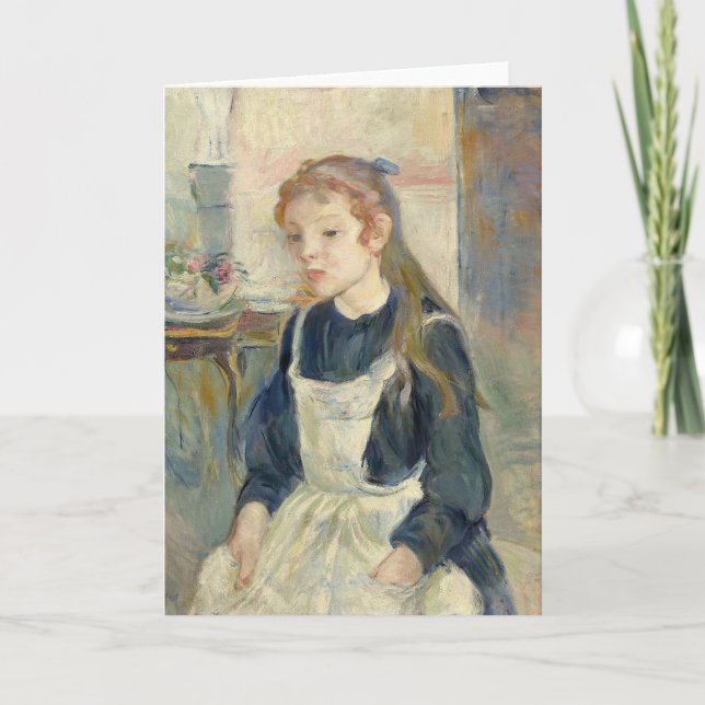 Cartão Menina com um Apron | Berthe Morisot (Frente)