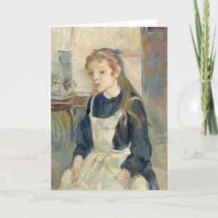 Cartão Menina com um Apron Berthe Morisot