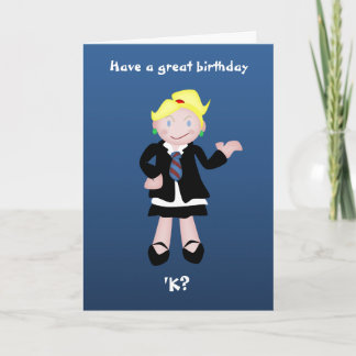 Cartão Menina da escola da boneca do delinquente