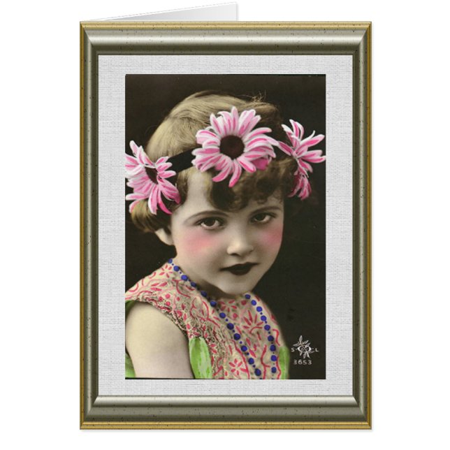 Cartão Menina da margarida (Frente)