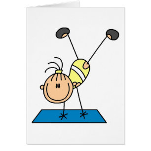 Cartão Menina da vara que faz o camiseta e os presentes