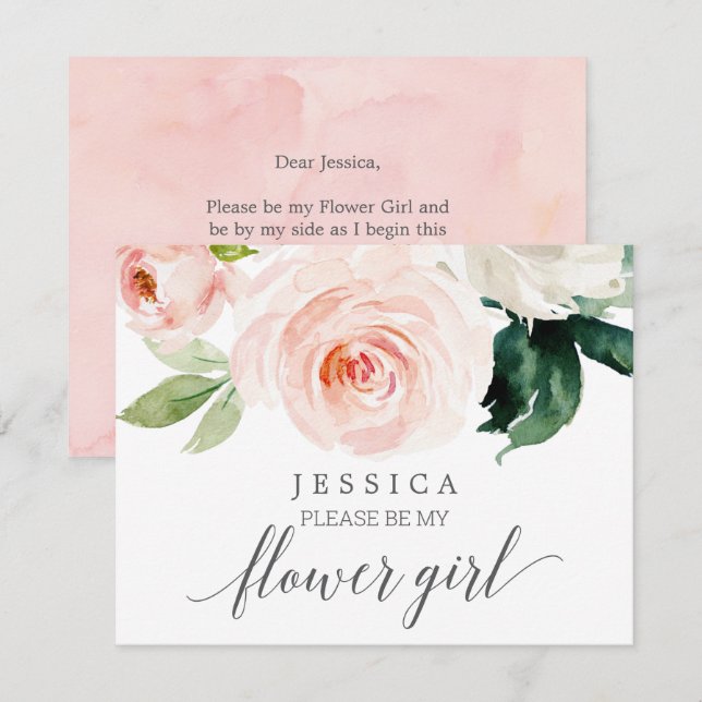 Cartão Menina das Flores Sonho Corado (Frente/Verso)