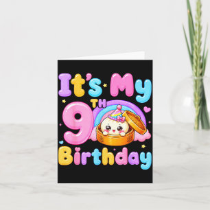 Cartão menina de 9 anos de aniversário kawaii anime dumpl
