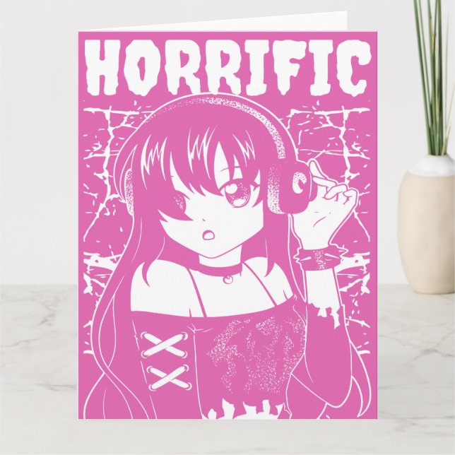 Cartão Menina de anime fofa  (Frente)