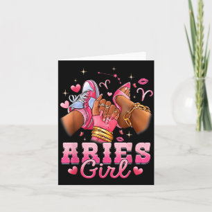Cartão Menina de Áries Rainha de Aniversário Mulheres Gar