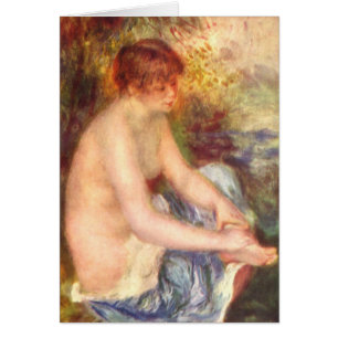 Cartão Menina de assento - Pierre-Auguste Renoir