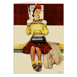 Cartão Menina de cobrir