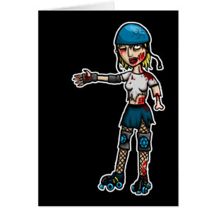 Cartão Menina de Derby do zombi