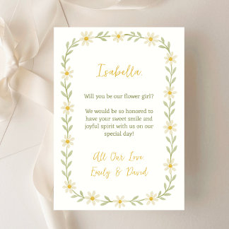 Cartão Menina de Flor Bonita Proposta Aquarela Daisy