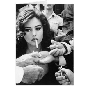 Cartão Menina de fumo