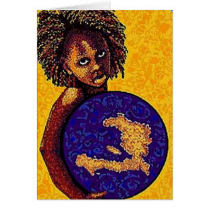 Cartão Menina de Haiti