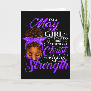 Cartão Menina de Maio Aniversário Mulheres Negras Afro Cr