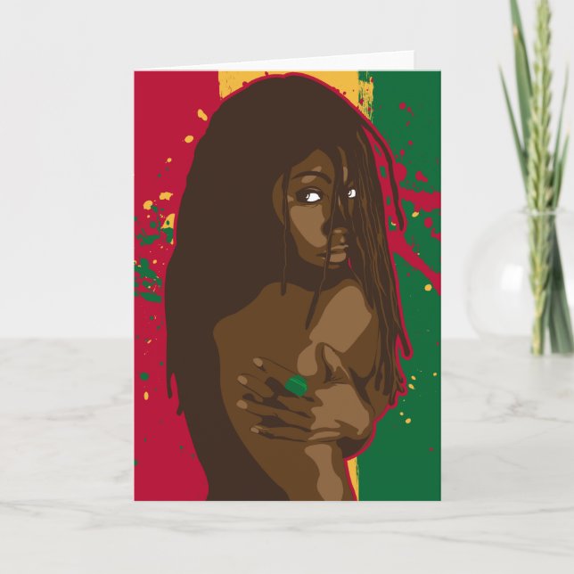 Cartão Menina de Rasta (Frente)