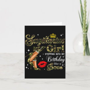 Cartão Menina de Sagitário Camuflagem Preta Mulher Camo S