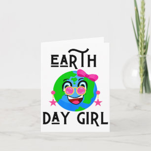 Cartão Menina do Dia da Terra Garotas Divertidas Princesa