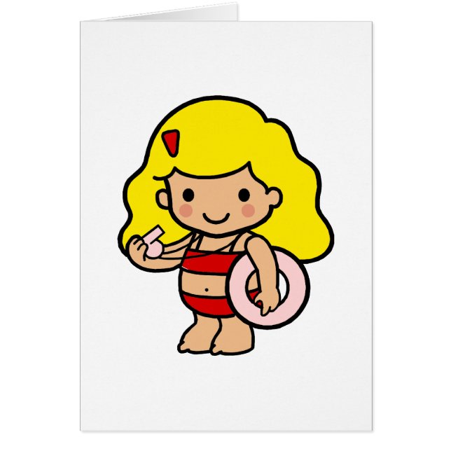 Cartão Menina do Lifeguard (Frente)