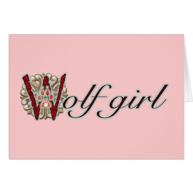 Cartão Menina do lobo (Frente Horizontal)