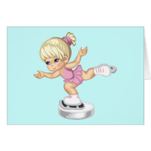 Cartão Menina do patinagem no gelo