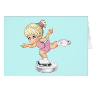 Cartão Menina do patinagem no gelo