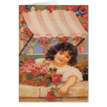 Menina do Victorian que vende flores