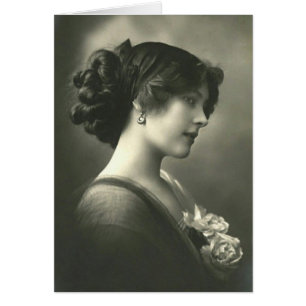Cartão Menina do vintage do Victorian
