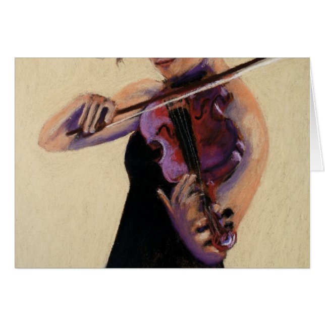 Cartão Menina do violinista (EU) (Frente Horizontal)