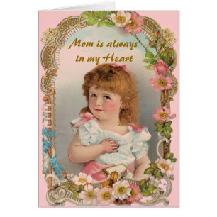 Cartão Menina doce do vintage