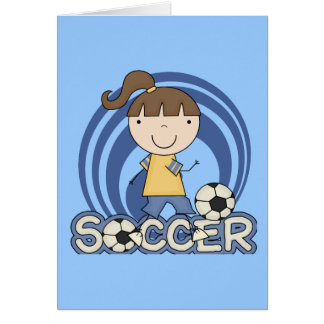 Cartão Menina dos esportes - t-shirt e presentes do
